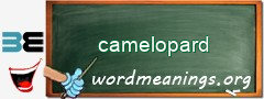 WordMeaning blackboard for camelopard